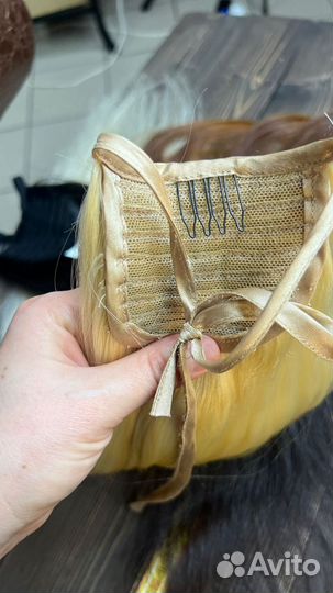 Хвост волосы на ленте заколках