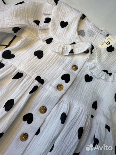 Платье для девочки из муслина 110,116