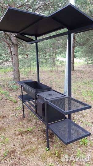 Мангал с печкой стационарный (доставка)