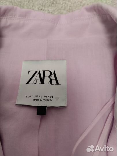 Льняной жакет женский zara, размер L