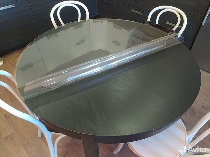 Круглая силиконовая скатерть 115см, гибкое стекло
