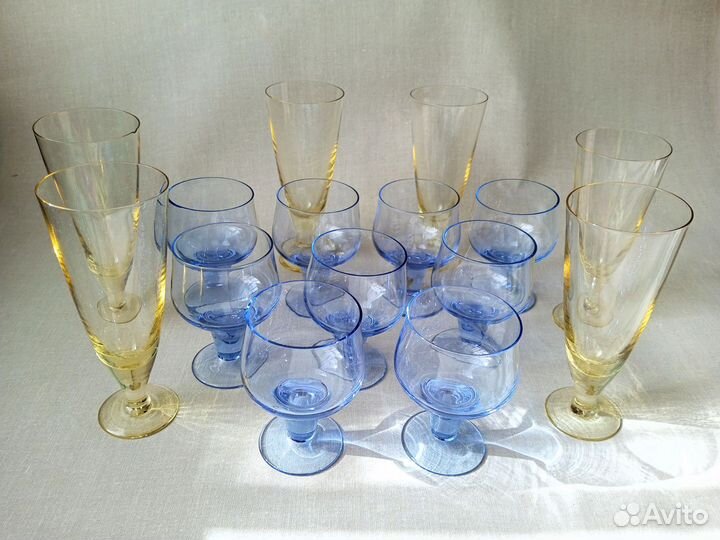 Бокалы СССР цветное стекло