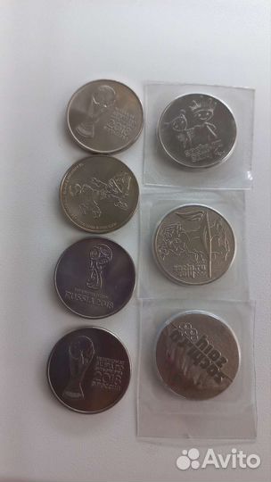 Наборы монет 2р- 47шт,5р-18шт,25р -7шт