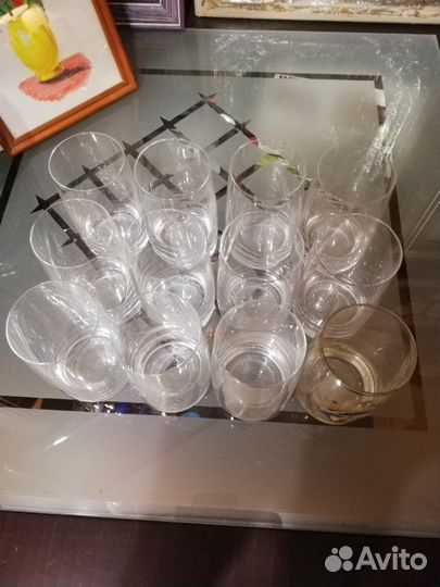12 стаканов под сок тонкого стекла. 11 смс высота