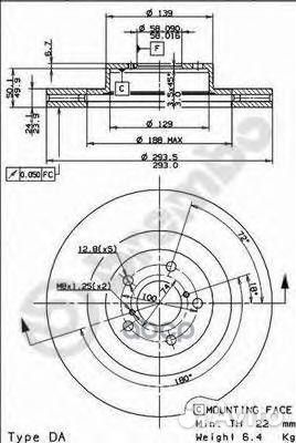Диск тормозной subaru forester 03/impreza 94