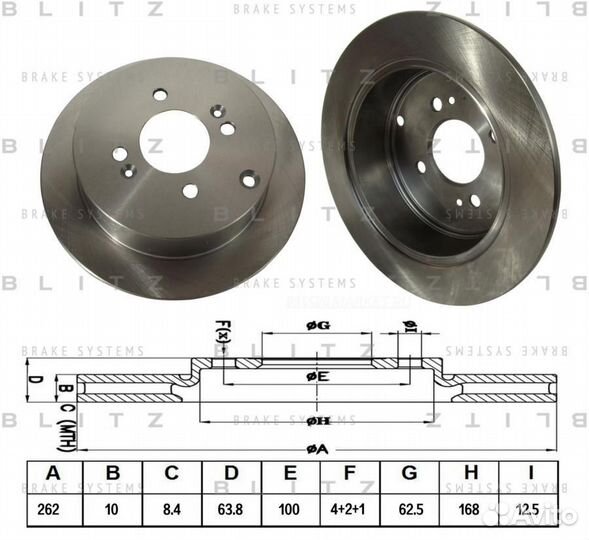 Blitz BS0255 Диск тормозной зад