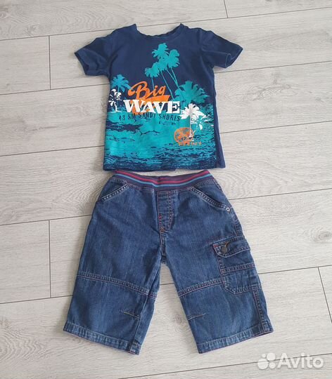 Шорты (джинсы) и футболка 110 - 116