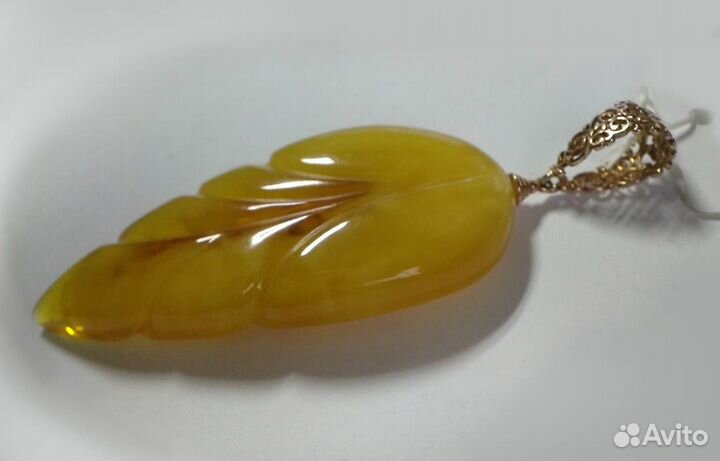 Подвеска янтарь с серебром