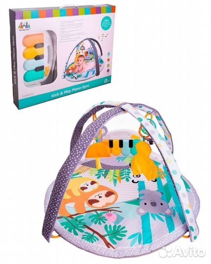 Развивающий коврик детский с игрушками и пианино