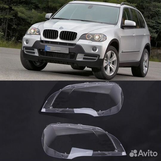 Стекло фары BMW X5 E70 левое (06-13)