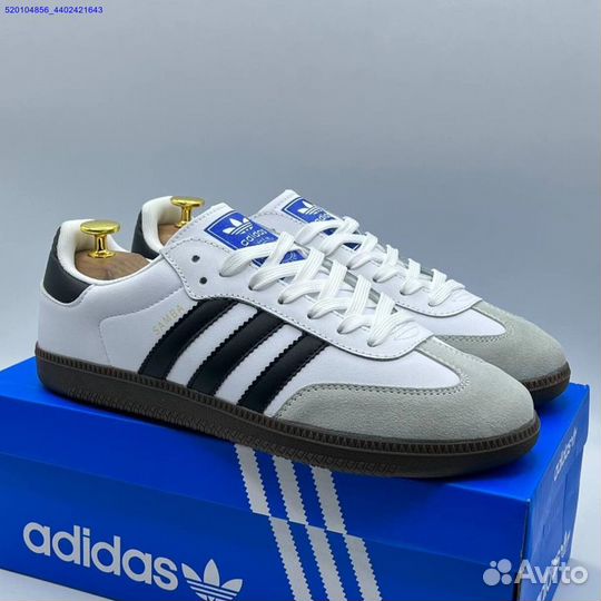 Кроссовки Adidas Samba White/Black (Арт.24490)