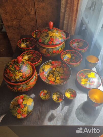 Набор столовой посуды хохлома