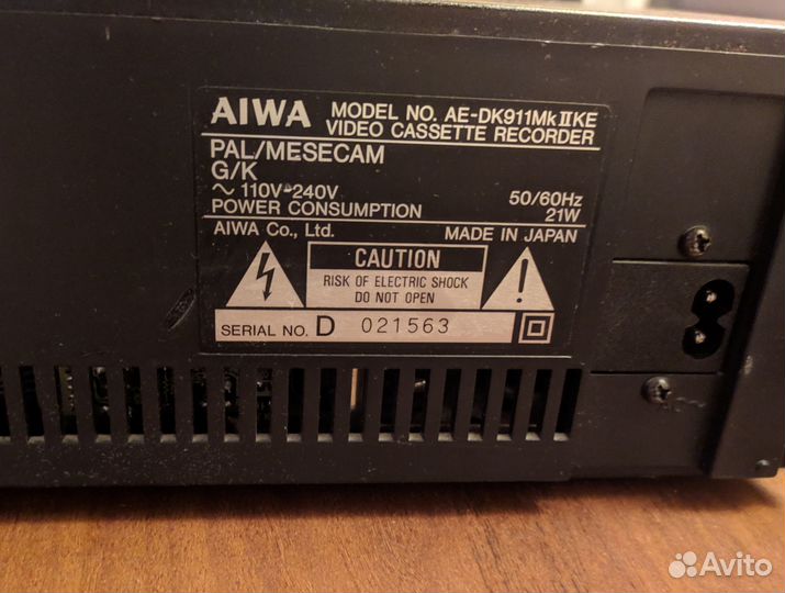 2 видеомагнитофона aiwa Panasonic