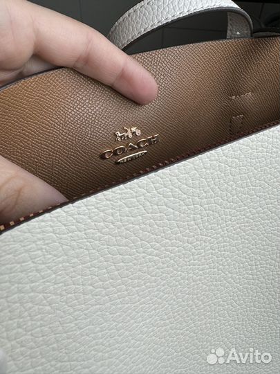 Сумка шопер Coach molly tote молочная