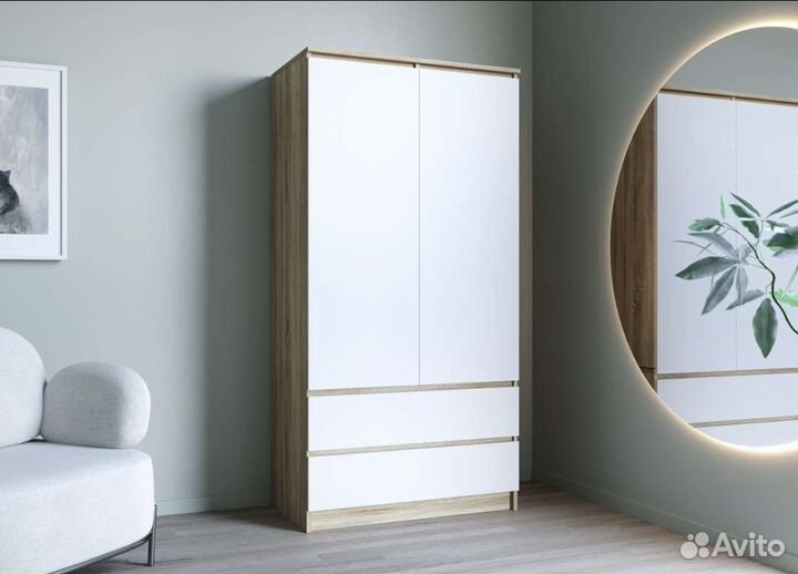 Шкаф в детскую дуб сонома/белый 180х90х50