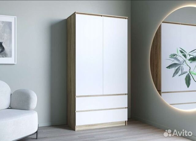 Шкаф в детскую дуб сонома/белый 180х90х50