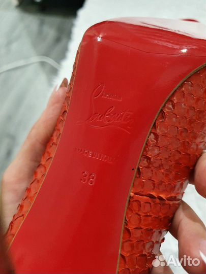 Louboutin туфли питон красный оригинал