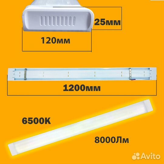 Светодиодный светильник линейный 60Вт