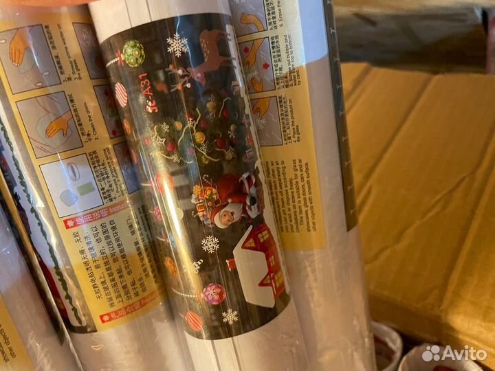 Новогодние наклейки на окна