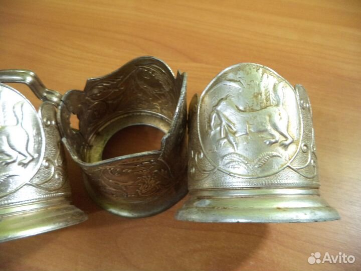 Подстаканники СССР алюминий. 3 штуки