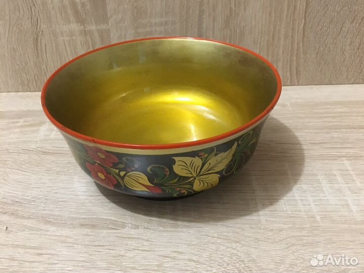 Тарелка дерево хохлома СССР