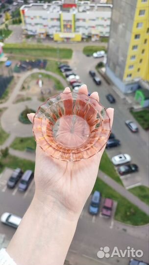 Вазочка для варенья СССР цветное стекло