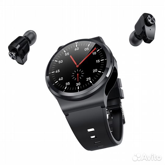 Смарт часы с bluetooth наушниками GT69 Black