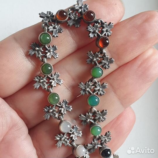 Браслет 835 пробы Самоцветы СССР