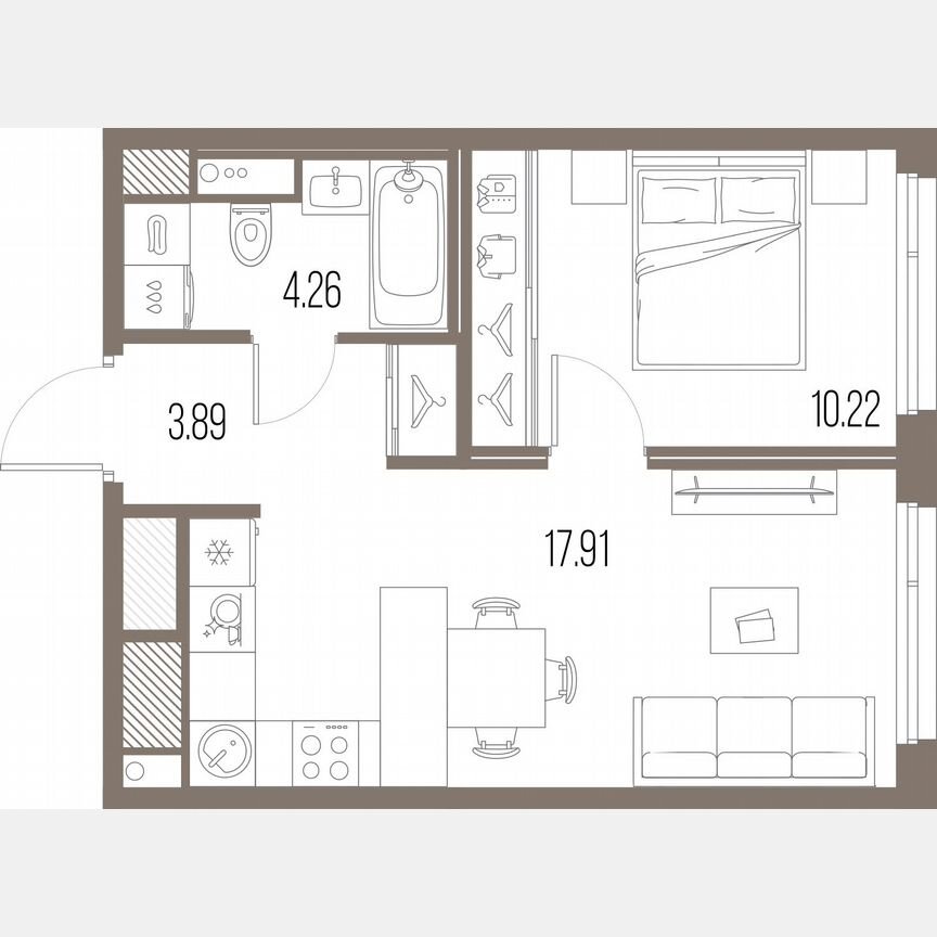 1-к. квартира, 36,3 м², 9/10 эт.