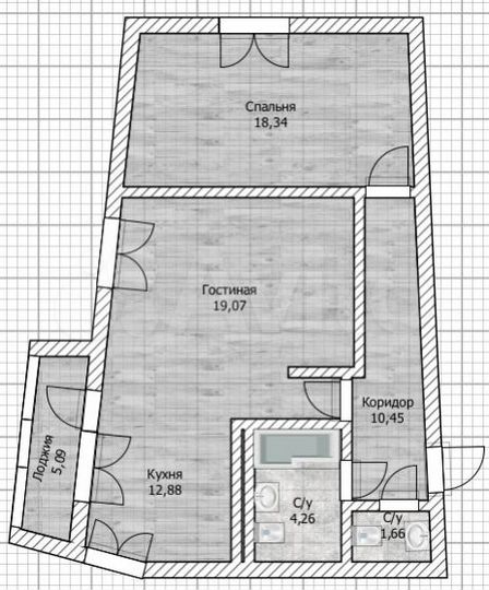 2-к. квартира, 69,9 м², 17/27 эт.