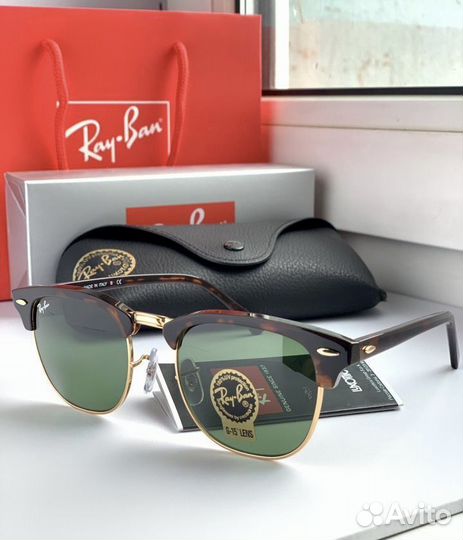 Очки ray ban clubmaster зеленые