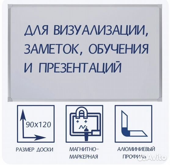 Флипчарт доска магнитно-маркерная 90*120 см