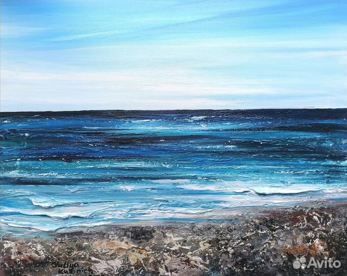 Картина маслом на холсте море