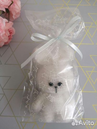 Заяц кот вязаные игрушки пушистики