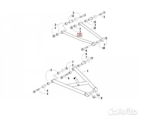 Верхний рычаг для снегохода Arctic cat 2703-328