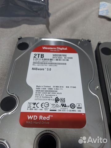2 Жестких диска WD Red 2Tb 2018г. распечатанных купить в Москве ...