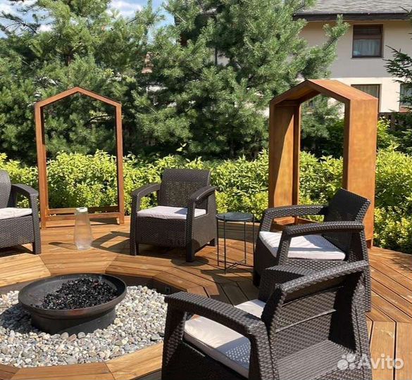 Дровник уличный из кортеновской стали