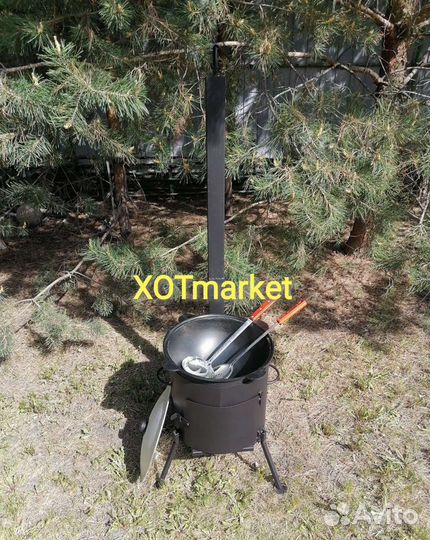 Казан чугунный 10л с печью