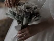 Букет невесты серый сухоцветы