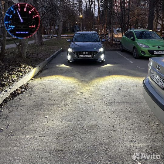 LED птф Hyundai Solaris 2 в дхо, птф в дхо Солярис