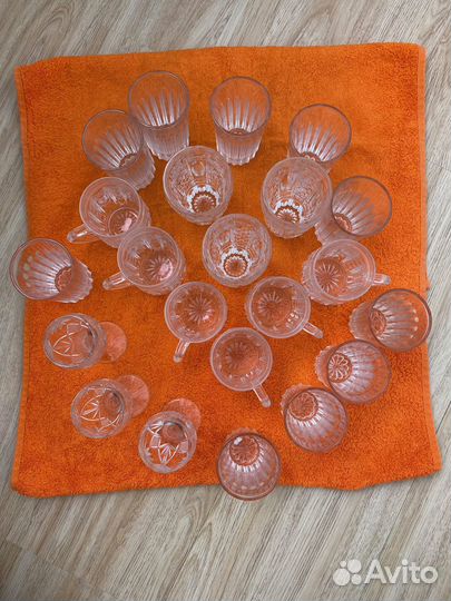 Винтажный стеклянный набор под хрусталь СССР