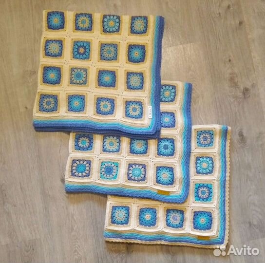 Плед детский вязаный новый 