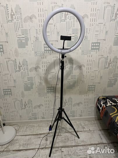 Кольцевая лампа со штативом 33см