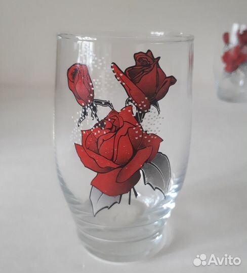 Набор стаканов Красная Роза 6 шт Стекло