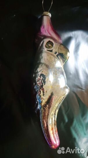 Попугай елочная игрушка СССР