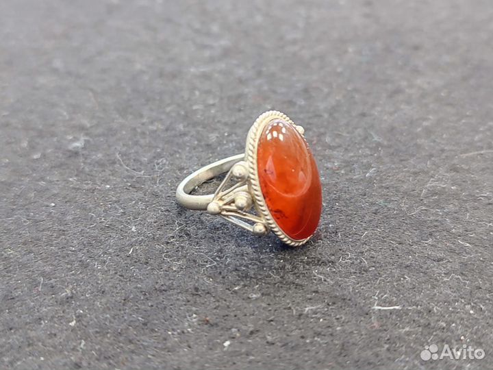 Кольцо мельхиоровое под янтарь размер 17