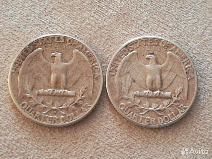 Монета США 1/4 доллара 1964 года (квотер)