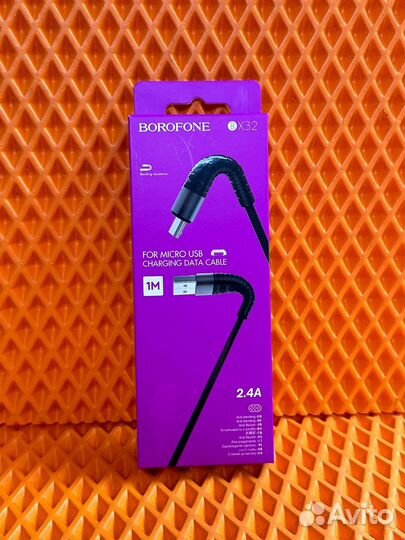 Кабель microusb Borofone BX32 (2.4A,1m) black
