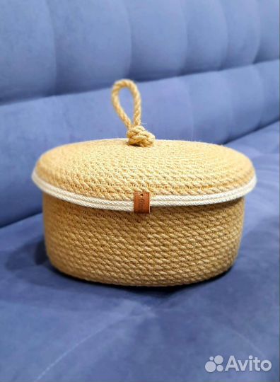 Корзины из джута, хлопкового шнура