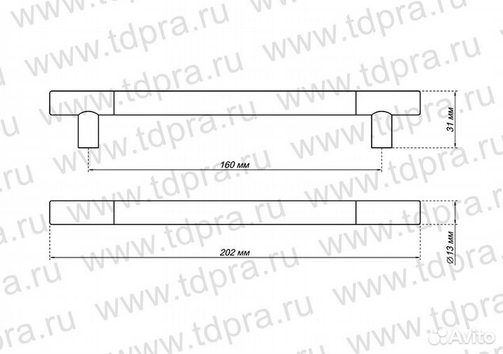 Ручка-рейлинг 160мм С15 хром+металлик